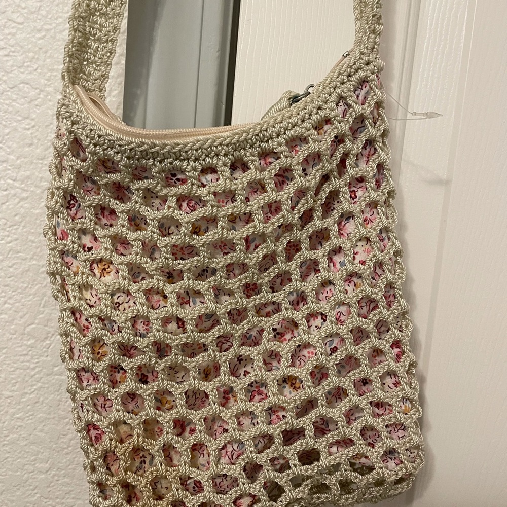 Cute spring floral crochet bag